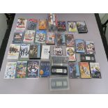 Ex rental VHS videos including Aliens special edition, Power Rangers the Movie (preview cassette),