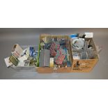 OO Gauge. A quantity of Model Railway Accessories, mostly unboxed trackside buildings, platform