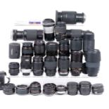 A LARGE Crate of Various SLR Lenses.