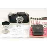 Fully Serviced Black Leica II with Elmar 50mm f3.5 Lens.