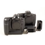 Pair of Canon EOS-1N Film Cameras, in Need of Attention.