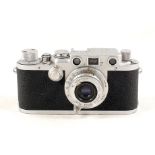 Chrome Leica IIIf Black Dial Camera.