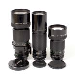 Three Canon FD Telephoto Lenses.