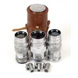 Three Canon Serenar 13.5cm L39 Mount Lenses.