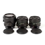 Three Canon FD Wide Angle Lenses.