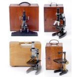 Group of Four Microscopes. To include Cooke & Leitz.