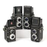 Group of Four 120 TLR Cameras.