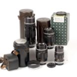 Group of Canon Super Canomatic R Lenses.