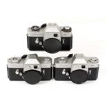 Three Chrome Leicaflex SLR Bodies.