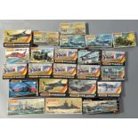 EX DEALER STOCK: 23x Matchbox model kits, mostly aviation and naval examples. All appear complete