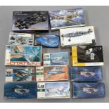 EX DEALER STOCK: 14x Hasegawa model kits including 1:72, 1:48 and 1:20 scale. All boxed and appear