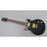 Electric guitar Professional serial number 1040549 black finish with wooden neck. Needs new strings.