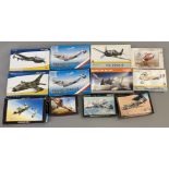 EX DEALER STOCK: 12x Eduard aviation models kits. All appear complete and unassembled but not