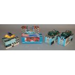 5x Boxed Scalextric models including Lister Jaguar, and Aston martin.