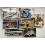 7x assorted model kits, all Lorry/ truck examples by various makers including AMT, Italieri and