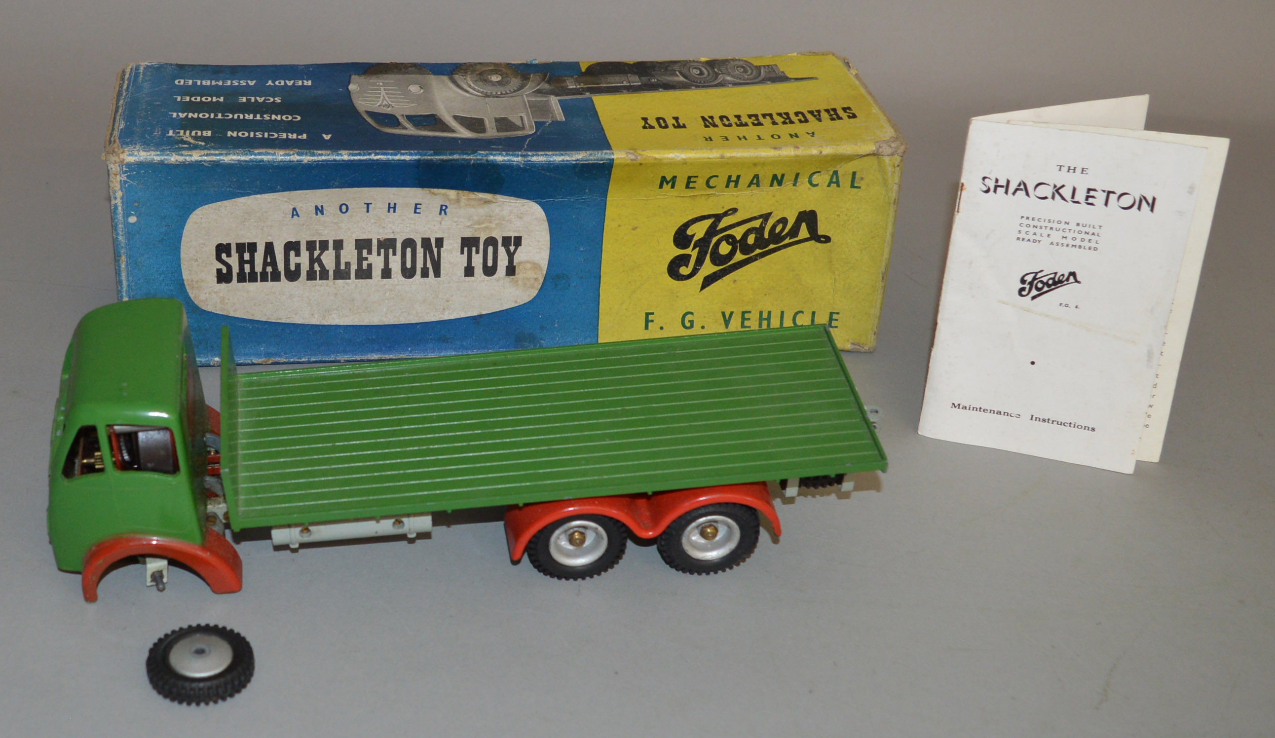 A Shackleton Foden F. G. Vehicle in green with red wheel arches. With box and instructions.
