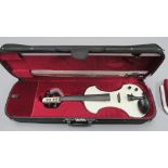 Fender Electric Violin in white serial number KD04020049 in excellent condition with bows and