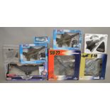 8x Aviation related diecast models including Motor Max Sky Wings, Witty Wings F-18 etc, all boxed.