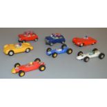 7x vintage Scalextric models including Minis and a Jaguar D Type.