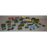 A mixed lot of unboxed diecast models, mostly Dinky Toys military models.