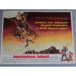 Mysterious Island original rare first release 1961 British Quad film poster based on the novel by