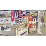 EX DEALER STOCK: 14x airfix model kits including 1:144 Space Shuttle. All appear complete and