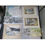 a large collection of original artwork including an original watercolour painting believed to be for