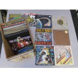 Two boxes of approximately 50+ LPs including Def Leppard ltd ed no 5006, Guns N Roses, Black