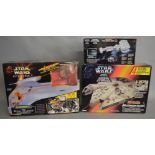 A Star Wars Episode I Naboo royal Starship together with Millennium Falcon and a Kenner Rebel