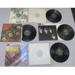 Beatles 4 LP records including Please Please Me Parlophone PMC 1202, With the Beatles PMC 1206,