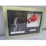 "Sir Henry Cooper" personally signed boxing glove framed together with a photo of Henry Cooper