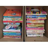 Two boxes of vintage children's annuals including Disneyland annual 1976, 1977 & 1978, Walt Disney's