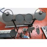 Yamaha Electronic DTX Drum kit with KP65 pedal drum, Audio Technica head phones and instruction