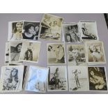50+ Vintage 10 x 8 inch black and white stills of pin-ups including Ava Gardner, Rita Hayworth,