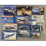 EX DEALER STOCK: 14x Revell model kits including 1:48 and 1:72 scale examples. All appear complete