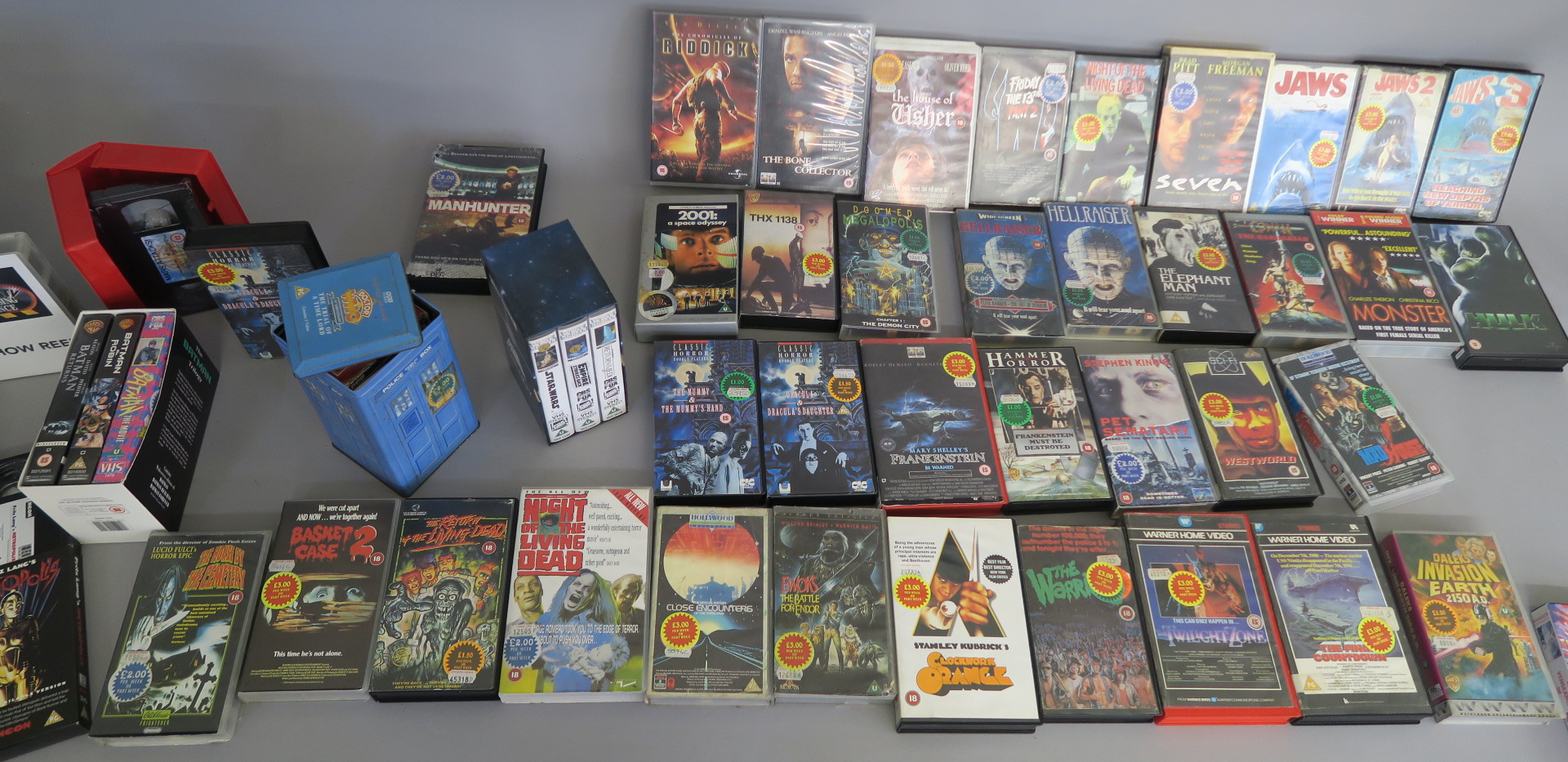 Horror and Sci Fi video collection directly from a closed video shop in the 1990s and offered for