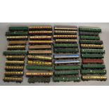 OO gauge: 44 assorted coaches.