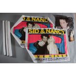 5 x "Sid and Nancy" original 1986 punk love story British quad film posters in various rolled