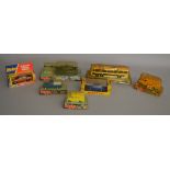 7x Boxed Dinky Toys including #412 Bedford AA Van, #344 Land Rover and #954 Vega Major Luxury