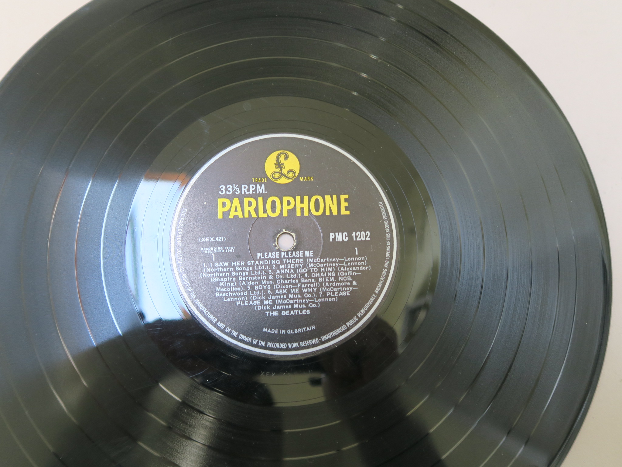 Beatles 4 LP records including Please Please Me Parlophone PMC 1202, With the Beatles PMC 1206, - Image 2 of 2