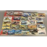 EX DEALER STOCK: 27x Airfix model kits, mostly aviation examples. All appear complete and