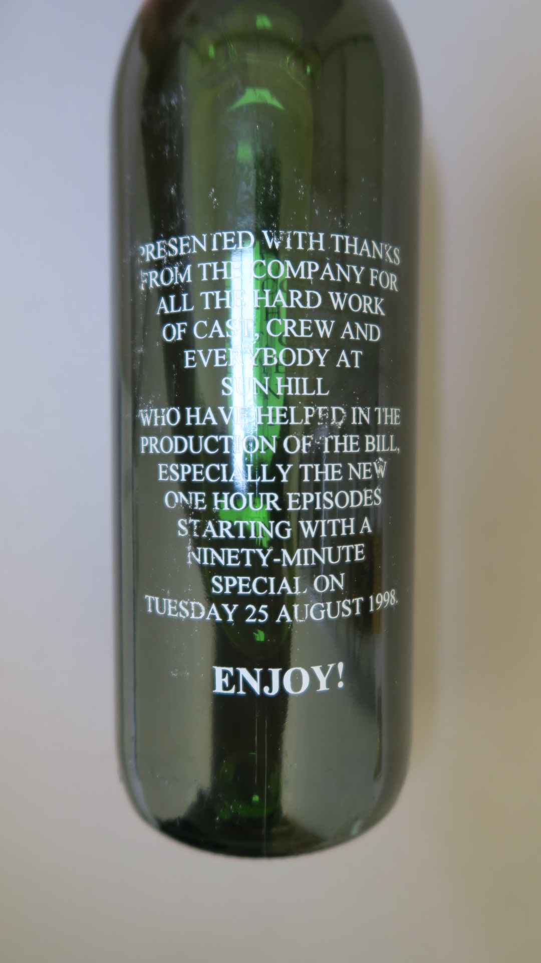 "The Bill - Chateau Sun Hill 1998" bottle of white wine "to Commemorate the launch of the one hour - Image 2 of 2