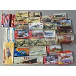 EX DEALER STOCK: 28x Airfix model kits including aviation and naval examples. All appear complete
