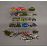 25 unboxed diecast models by Dinky, Corgi, Matchbox and others together with over 60 unboxed vintage