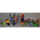 A quantity of Sci Fi Tv related toys including Star Wars, masters of The Universe and ghostbusters