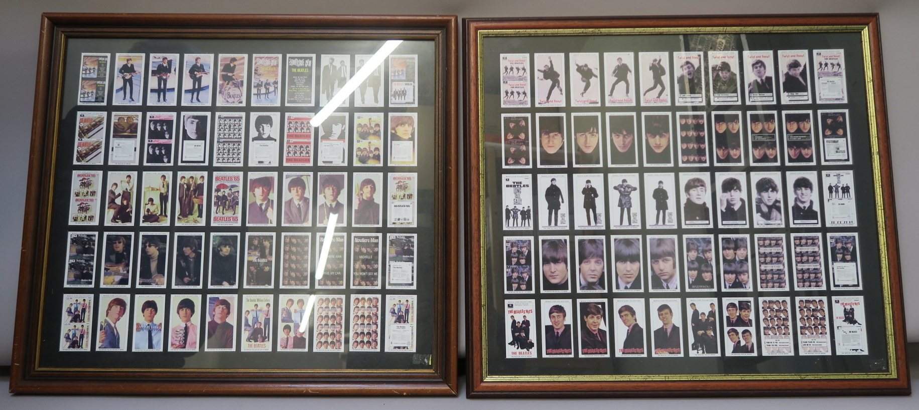 Beatles Warus card collections series including full colour and black & white cards, in two frames