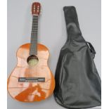 Estudio acoustic guitar made in Spain by BM Limited with black carry case. (1) Condition report -