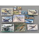 EX DEALER STOCK: 12x Hasegawa aviation model kits including 1:32 and 1:72 scale. All boxed and