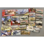 EX DEALER STOCK: 24x Airfix model kits and figure sets, mostly aviation examples. All appear