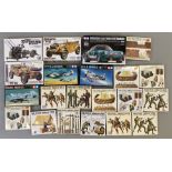 EX DEALER STOCK: 21x Tamiya model kits and figure sets including military, aviation and racing car